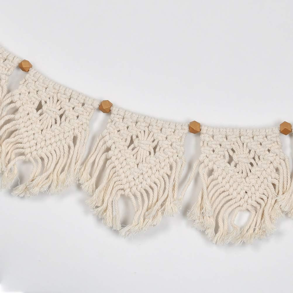 Wall Hanging Tapestry Bohemian Macrame Woven Handmade Cotton Rope Home Decor Craft Christmas Birthday Presents, 110 X 20Cm