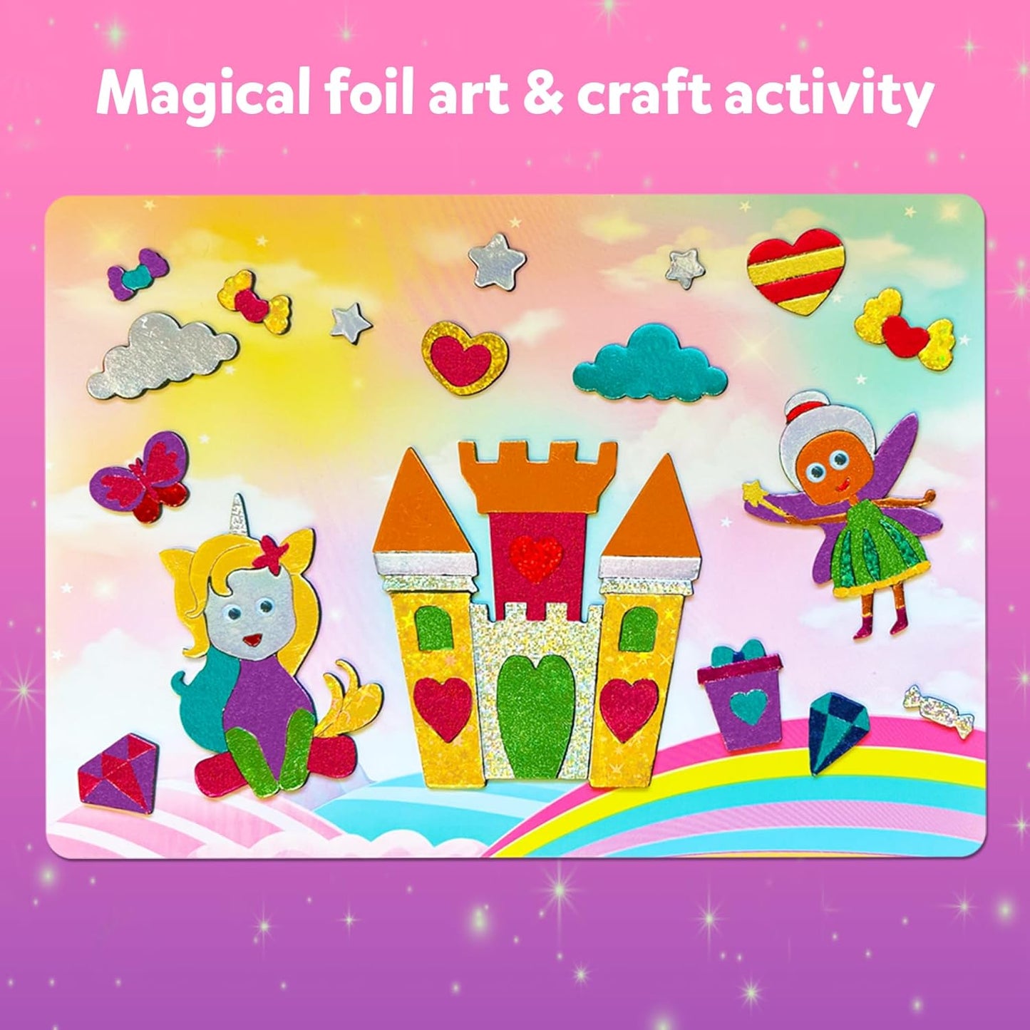 Art & Craft Activity - Foil Fun Unicorns & Princesses, No Mess Art for Kids, Craft Kits, DIY Creative Activity, Gifts for Girls & Boys Ages 4, 5, 6, 7, 8, 9, Travel Toys