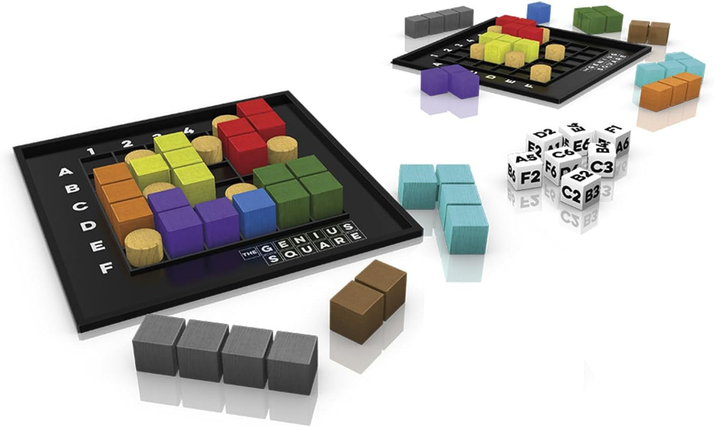 the Genius Square Game - 62,208 Puzzle Challenges for Friends and Family Board Game Night - Logic STEM Educational Learning Resources - Adults & Kids Smart Games Ages 6+