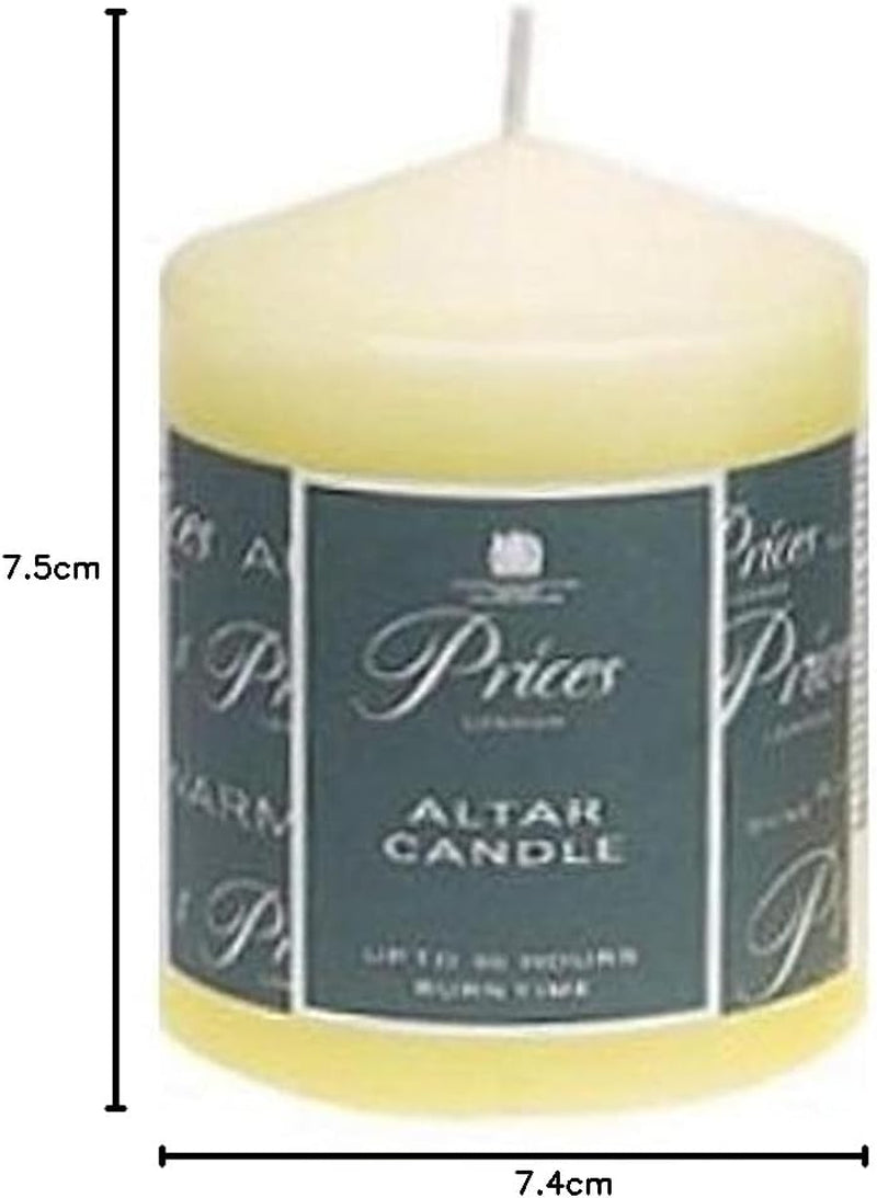 Candles - Altar Candle - 100Mm X 80Mm - Unscented - up to 50 Hour Burn Time - Smokeless & Dripless