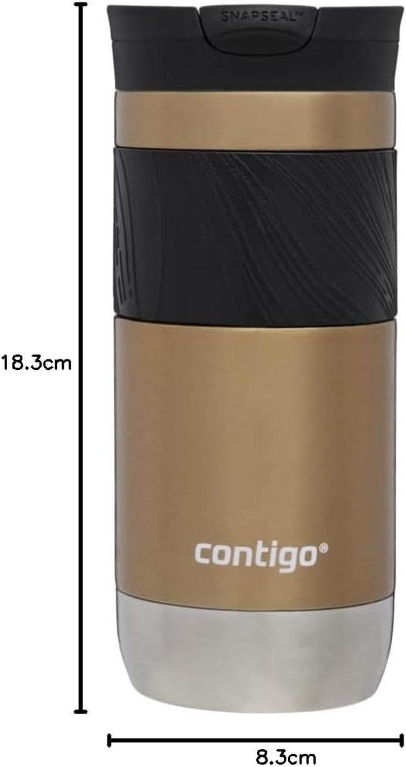 Byron Snapseal Travel Mug | Stainless Steel Thermal Mug | Vacuum Flask | Leakproof Tumbler | Coffee to Go Mug with BPA Free Easy-Clean Lid
