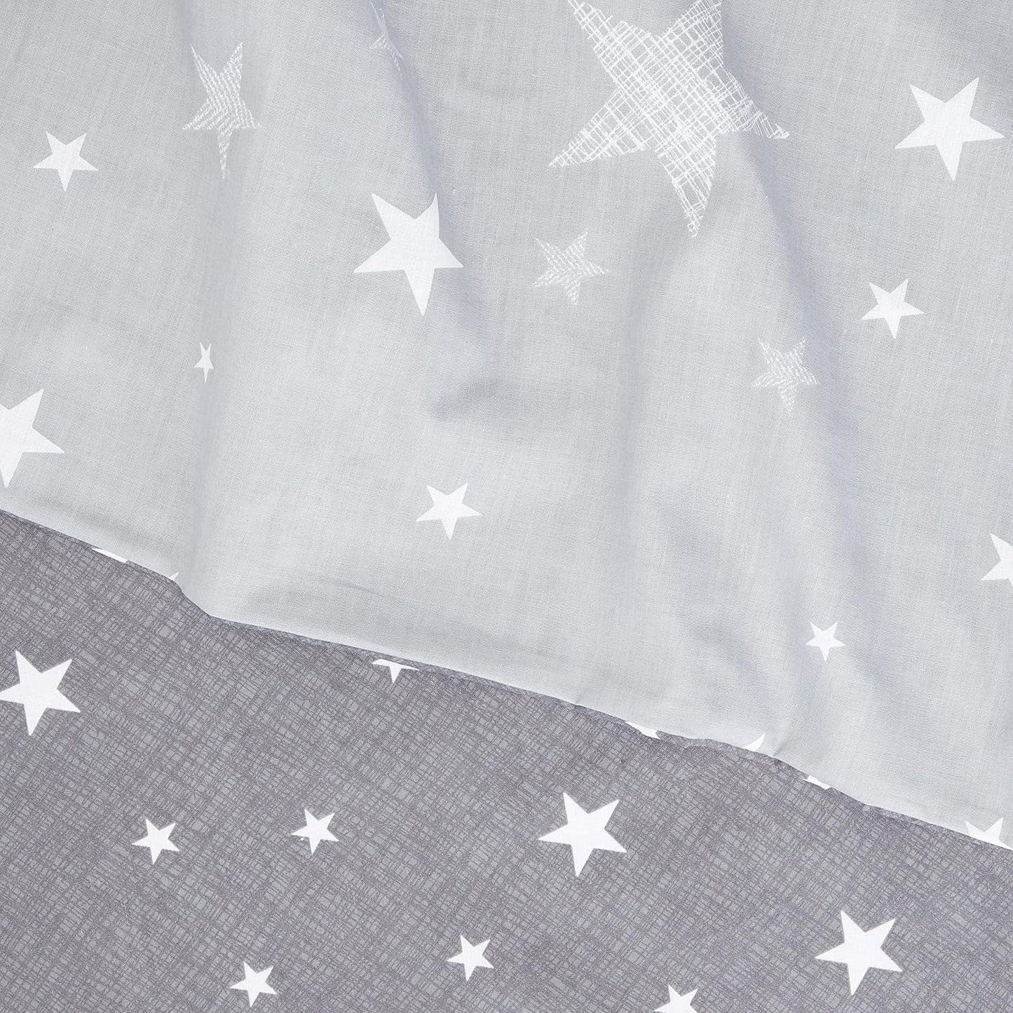 Galaxy Stars Duvet Cover with Pillowcase Kids Reversible Charcoal Bedding Set, Silver Grey,2 Pieces, Single