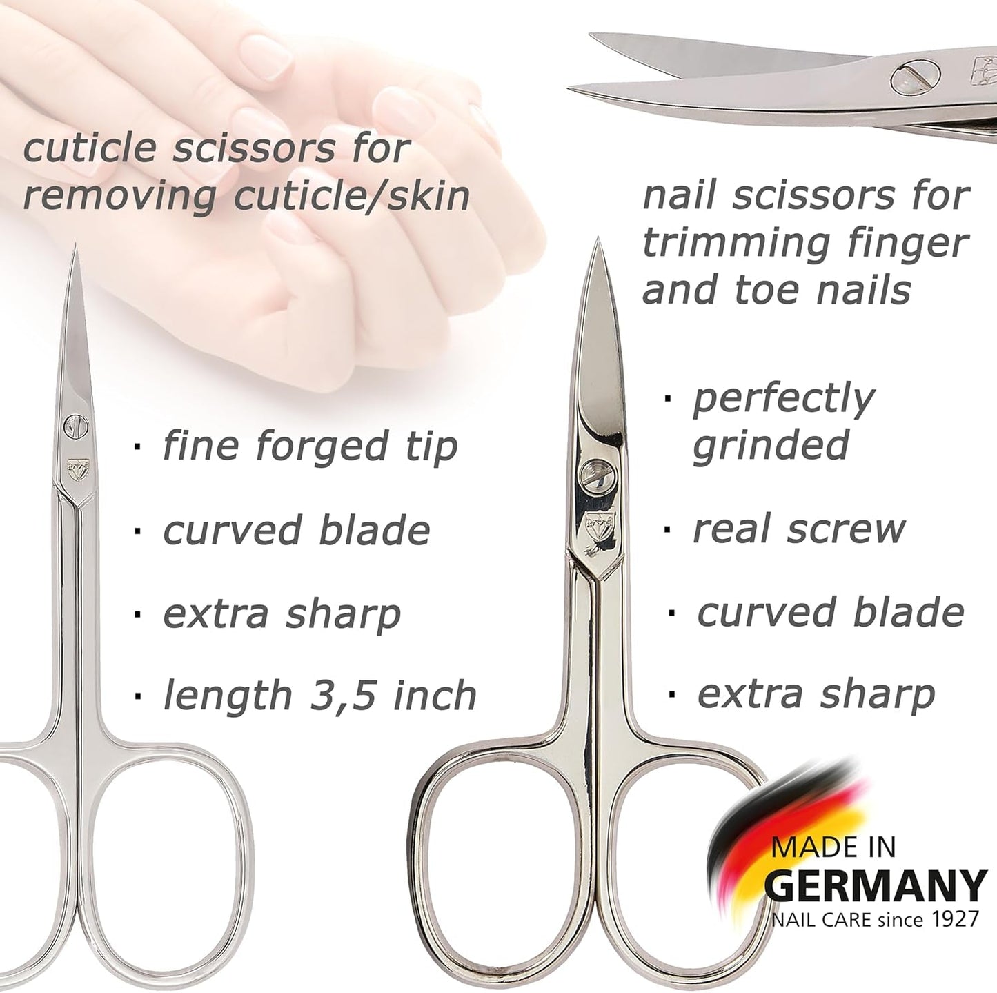 - Brand Quality 8 Piece Manicure Pedicure Grooming Kit Set for Professional Finger & Toe Nail Care Scissors Clipper Fashion Leather Case in Gift Box, Made by 3 Swords (002013)