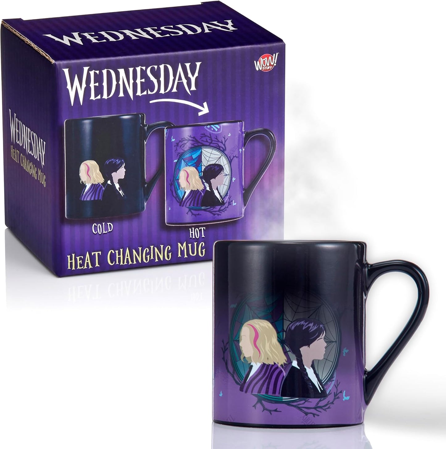 Wednesday Official Heat Changing Mug of Wednesday and Enid | Heat Reveals the Nevermore Dorm Window | Official Gift Mug for Fans of the Wednesday Series on Netflix
