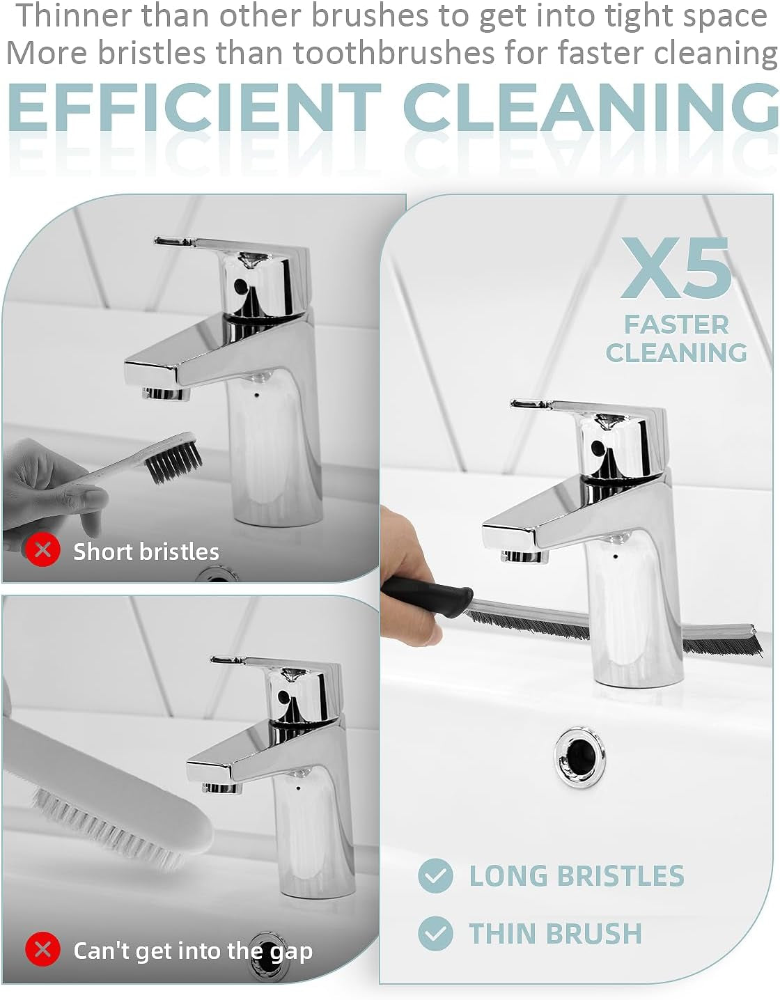 Cleaning Brush - Hard Bristle Crevice Cleaning Brush UK, Multifunctional Gap Cleaning Scrub Brush, Grout Brush, Cleaning Products for Household Use, Home, Kitchen, Bathroom, Window, Vehicle