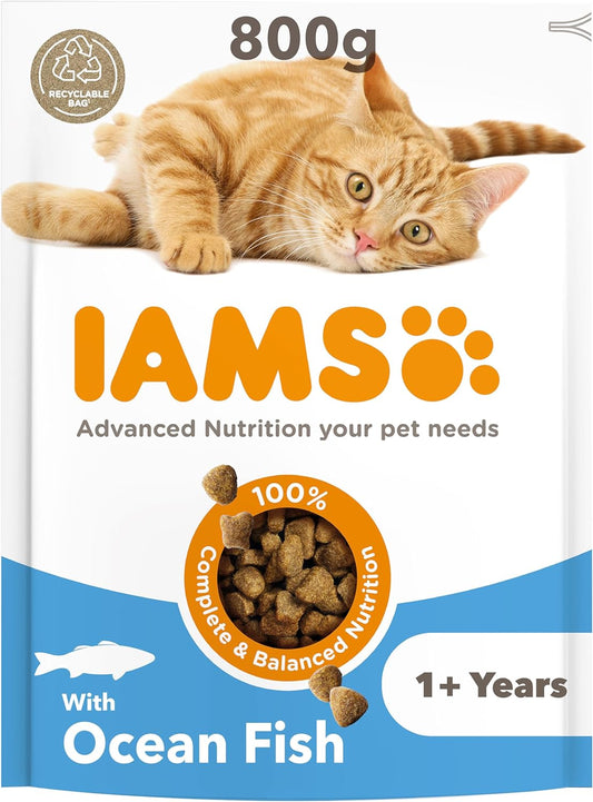 Complete Dry Cat Food for Adult 1+ Cats with Ocean Fish 800 G