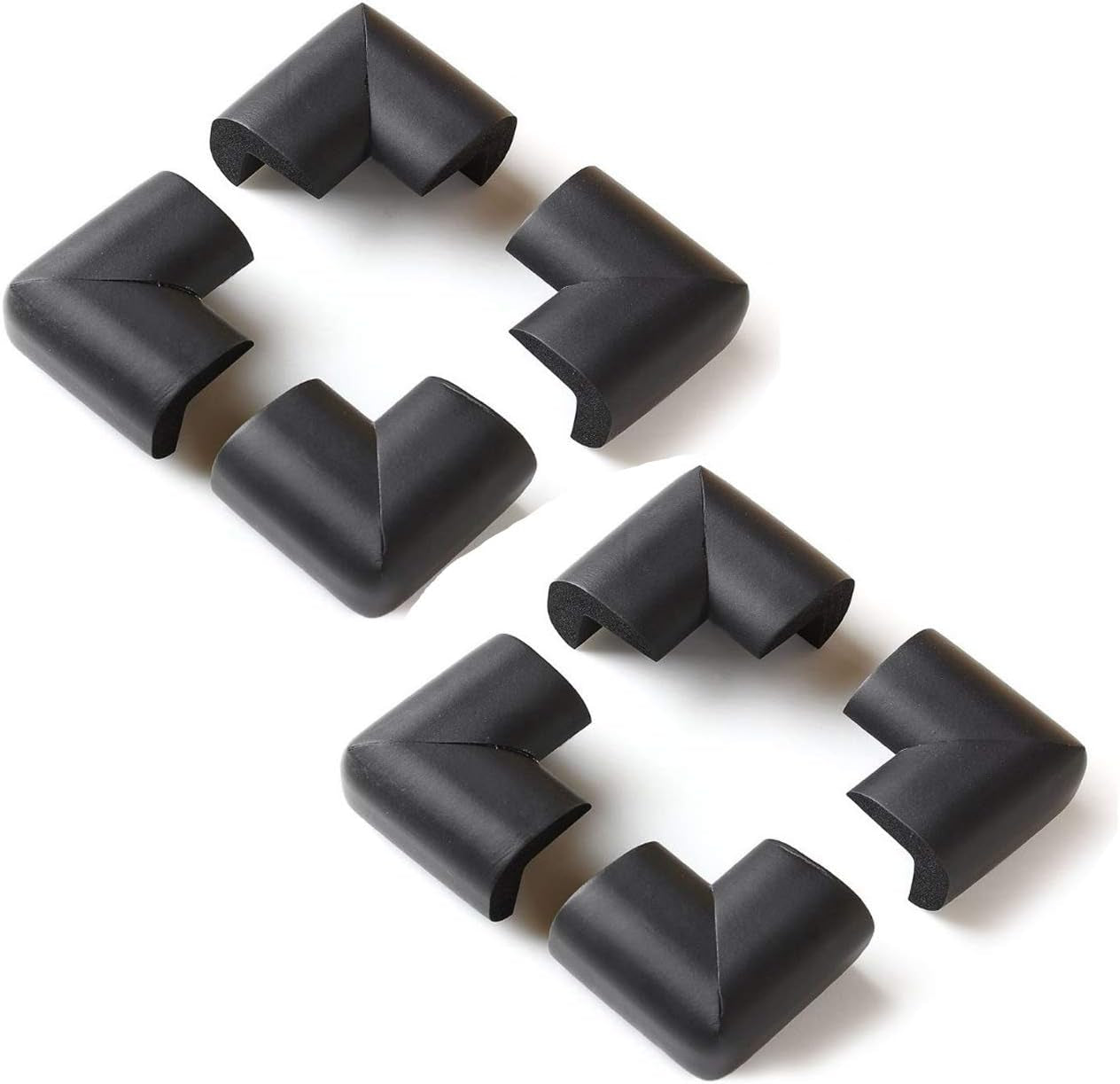 8 X Extra Thick Baby Safety Corner Protection - Black Desk Table Cover Cushion Protector - Safe for Child