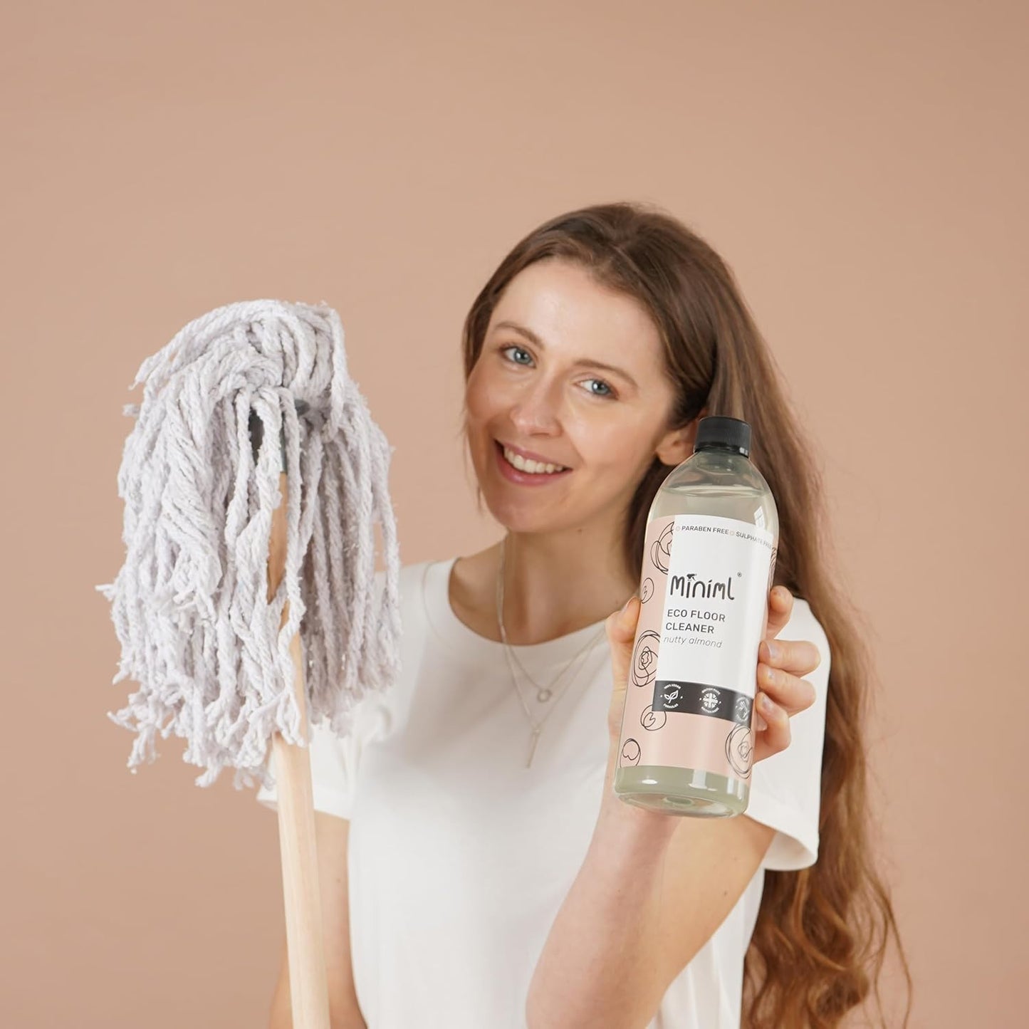 Eco Floor Cleaner Liquid 750Ml - Almond Scented Multi Purpose Hard Floor Surface Cleaner for Laminate, Tile, Wood, Patio, Pressure Washer & More - 100% Vegan & Cruelty Free Disinfectant