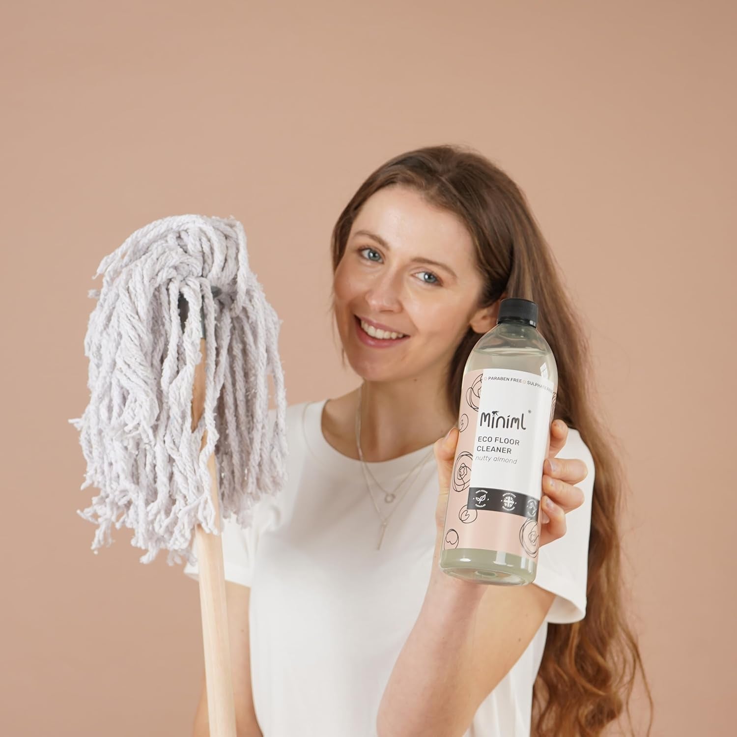 Eco Floor Cleaner Liquid 750Ml - Almond Scented Multi Purpose Hard Floor Surface Cleaner for Laminate, Tile, Wood, Patio, Pressure Washer & More - 100% Vegan & Cruelty Free Disinfectant