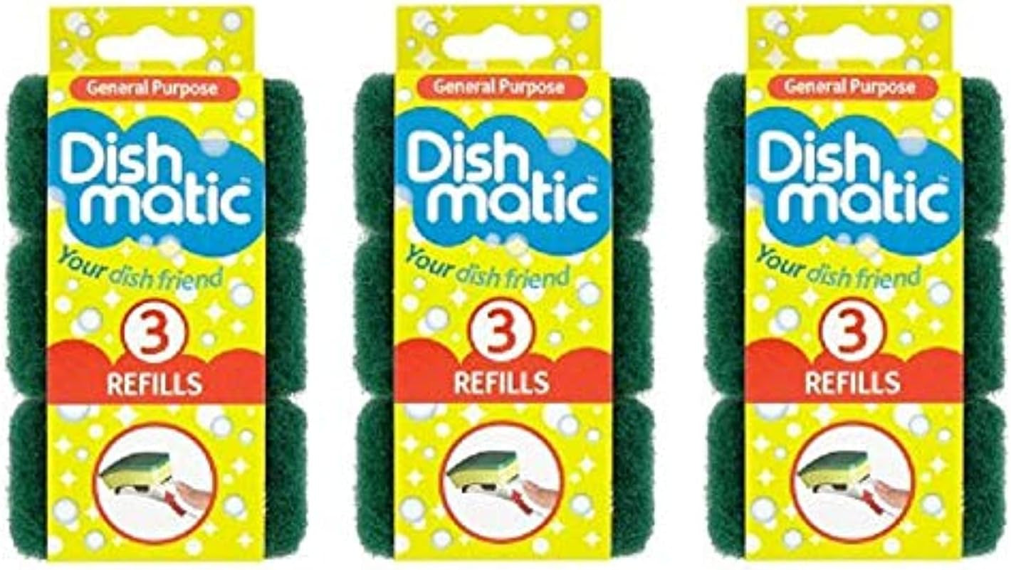 9 X Heavy Duty Green Refill Sponges Cleaning Scourer