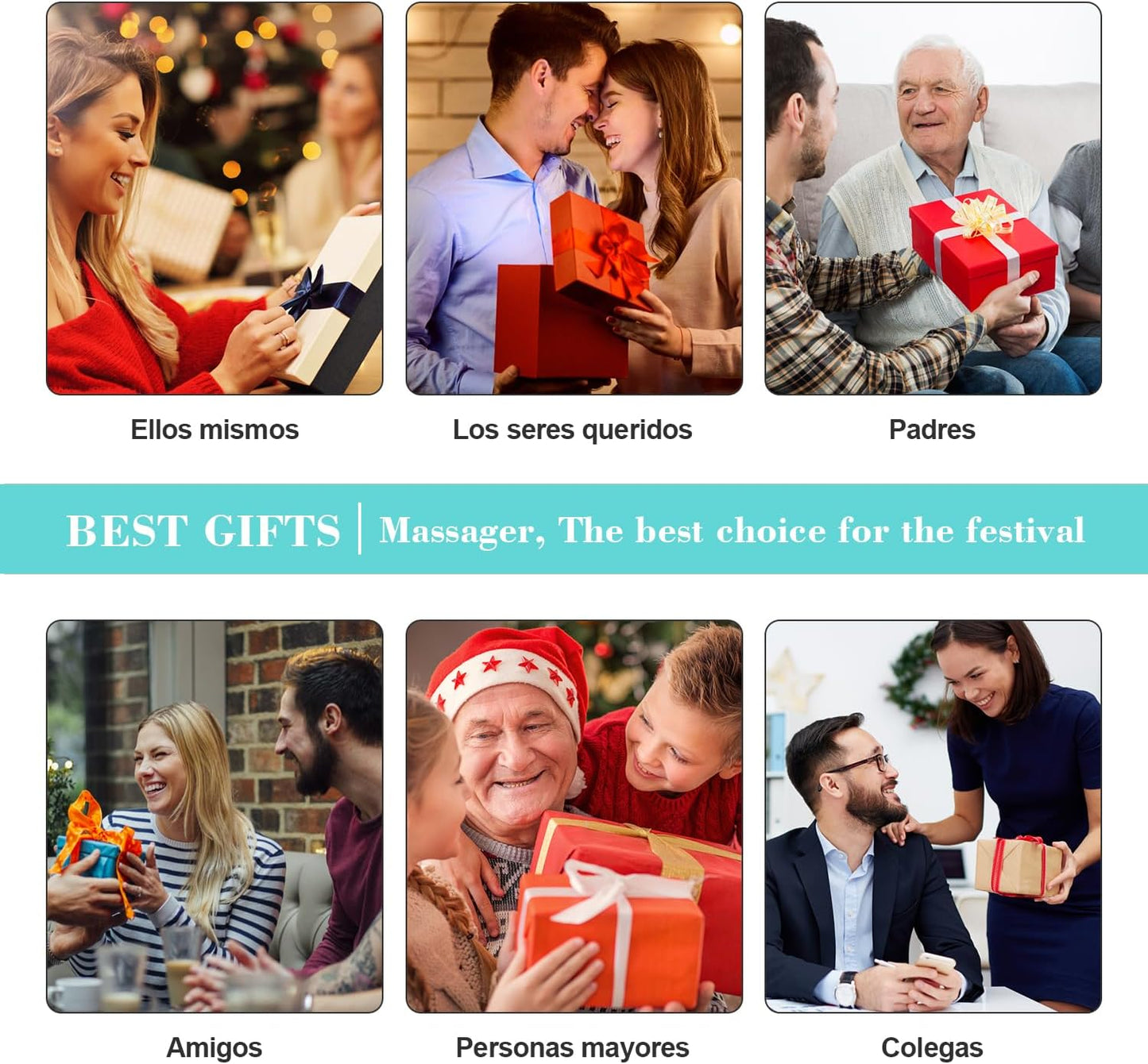 Neck Massager Back Massager with Heat - Shiatsu Neck Massager Present, Gifts for Women/Men/Mom/Dad -Deeper Tissue Kneading Massage Pillow for Neck, Back, Shoulder, Leg, Foot, Body Relieve Muscle Pain