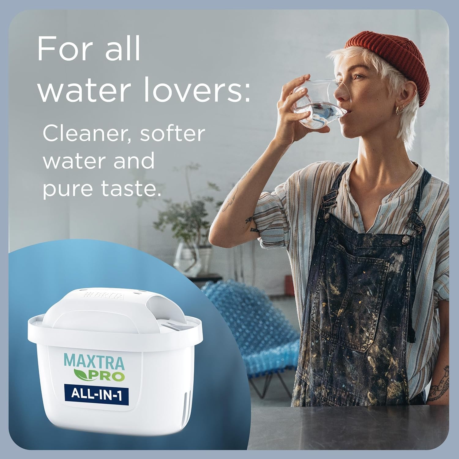 Marella XL Water Filter Jug Blue (3.5L) Incl. 1X MAXTRA PRO All-In-1 Cartridge - Large-Volume Jug with Digital LTI and Flip-Lid - Now in Sustainable Smart Box Packaging