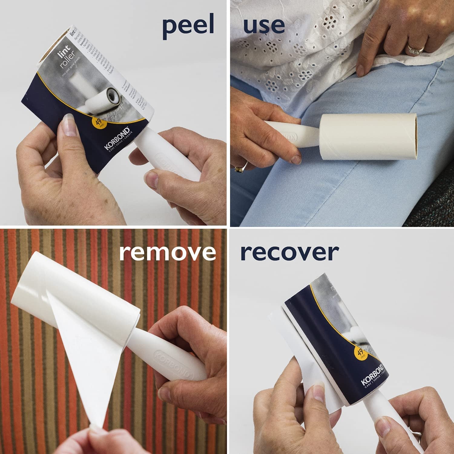 Lint Roller 7.4M - Lint Remover, Pet Hair Remover, Cat Hair Remover, Clothes Sticky Roller - Compatible with  Lint Roller Refills
