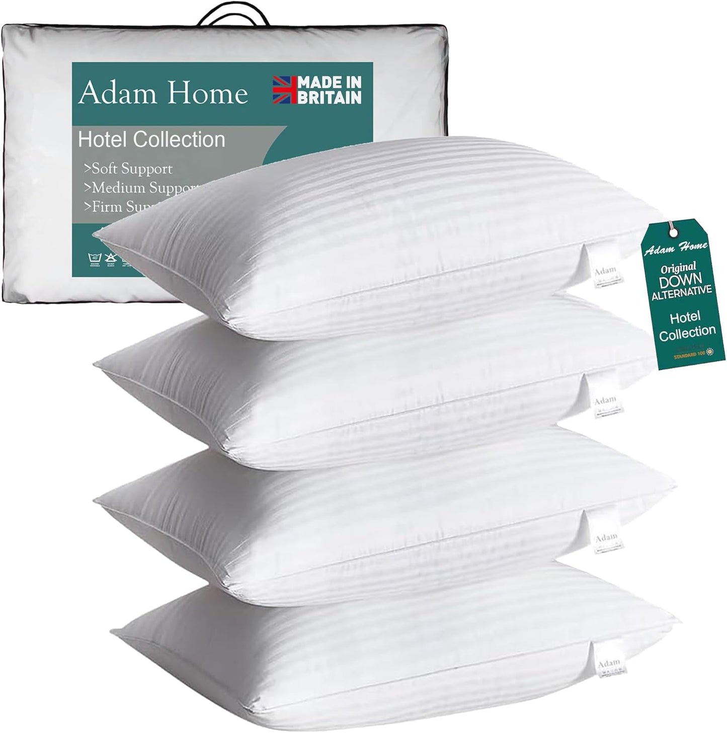 Pillows 4 Pack Hotel Quality Pillows Side Sleeper Bounce Back Bed Pillow Hypoallergenic & anti Dust Mite Resistant Premium Filled Hotel Pillows Pack of 4