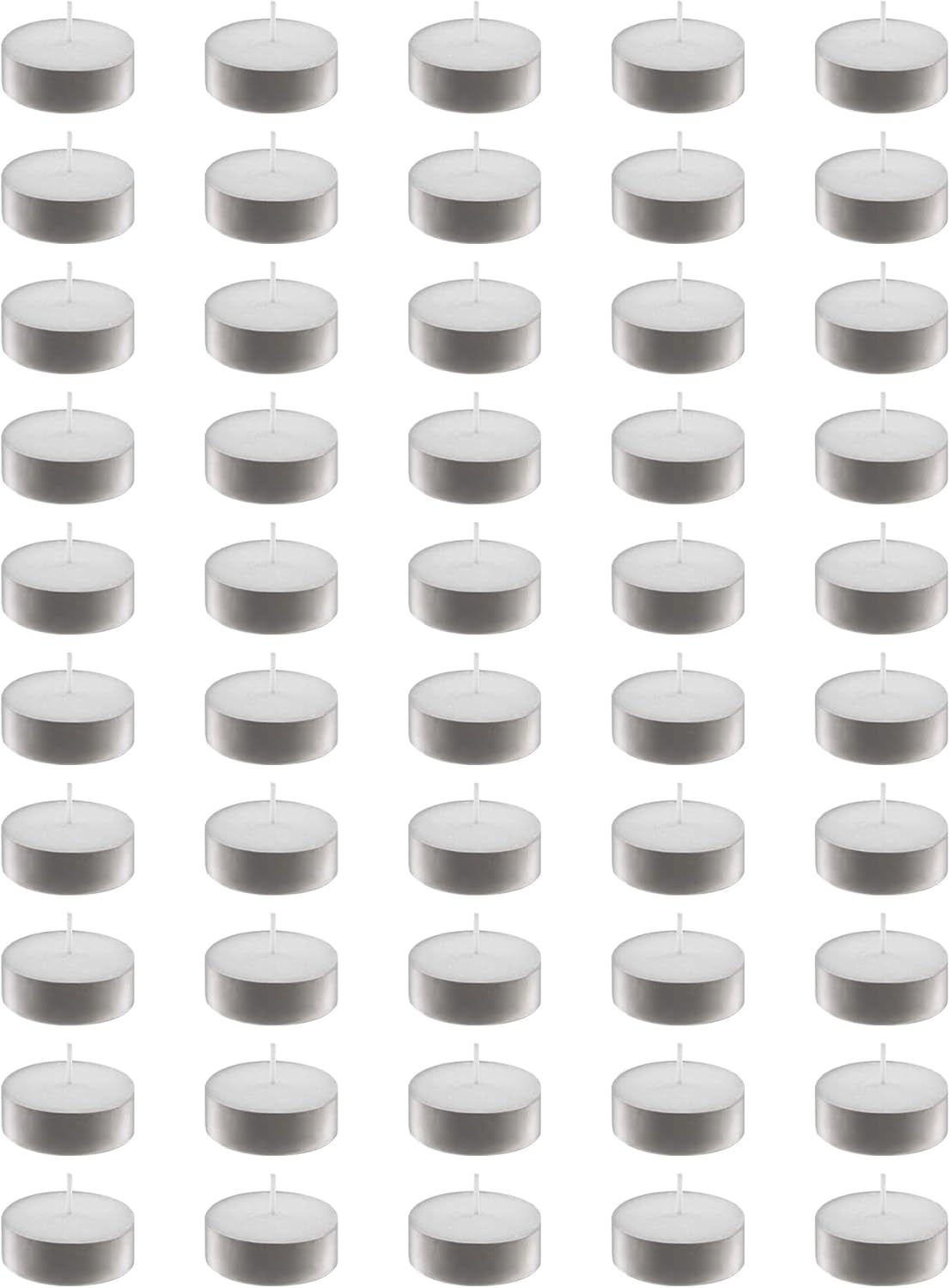 Tea Lights Candles 4-Hour Burn (50 Pack) - White T Lights - Unscented 3.8 X 2.3 Cm - 4Hr -