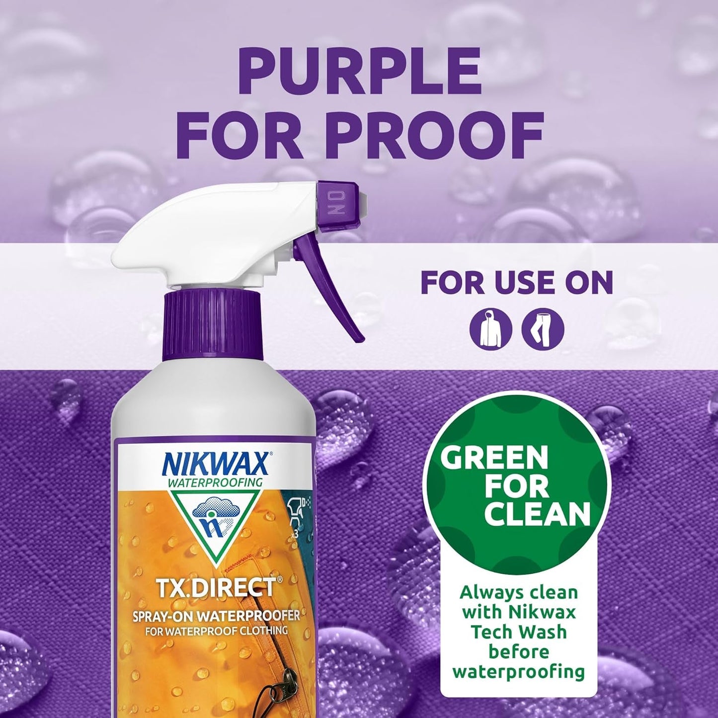 TX. DIRECT Spray-On Waterproofer 500Ml, Powerful Spray-On Waterproofer for Outdoor Clothing, Spray on Proofer