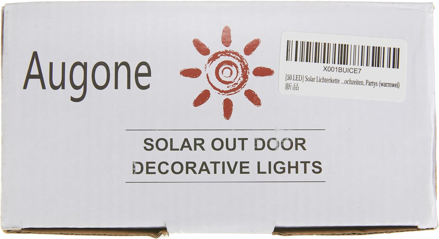 Solar Garden Lights, Honey Bee Fairy String Lights, 7M/24Ft 8 Mode Waterproof Outdoor/Indoor Garden Lighting for Flower Fence, Lawn, Patio, Festoon, Summer Party, Christmas, Holiday(Warm White)