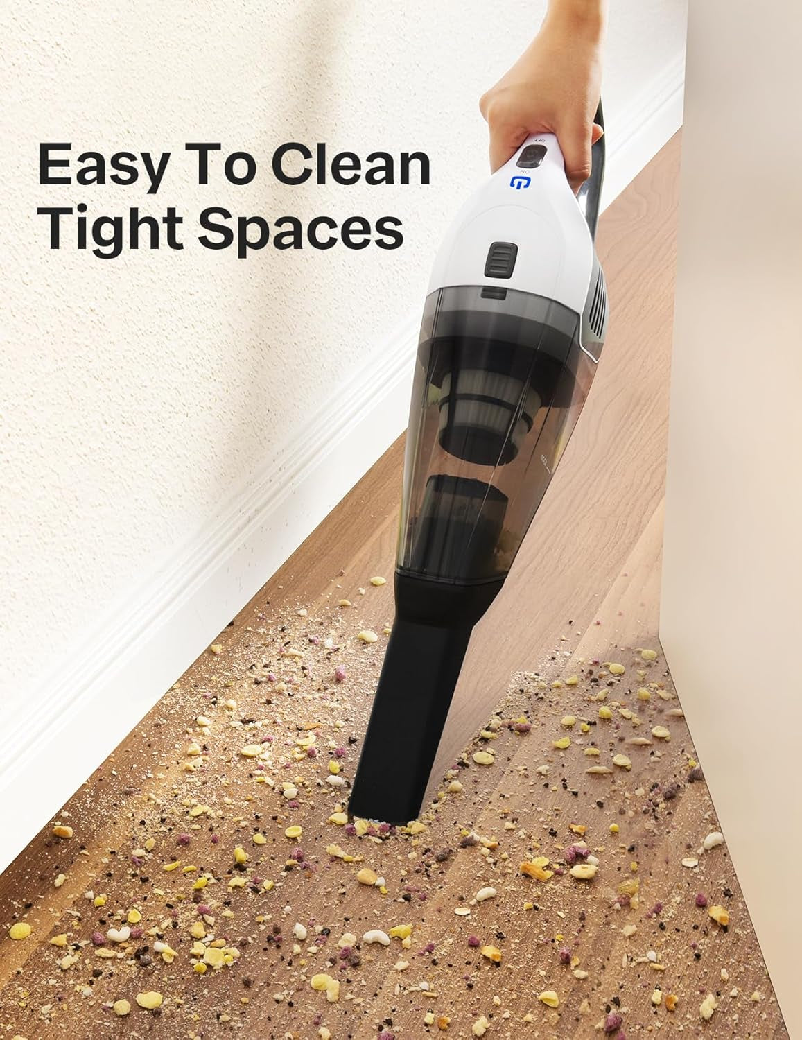 Handheld Vacuum Cleaner, Powerful Suction Portable Lightweight Hand Held Vacum Cordless with 25-30Mins Long Runtime Rechargeable Battery Quick Charge for Home Car Carpet Stairs Pet Hair Cleaning