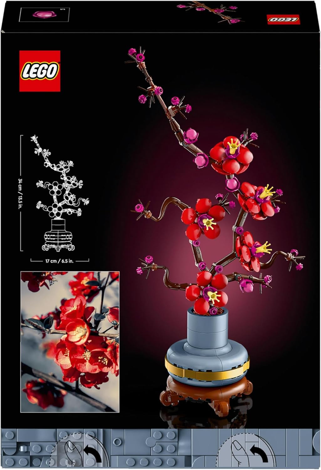 Botanicals Plum Blossom Set for Adults - Artificial Flowers for Indoor Incl. a Buildable Flowerpot - Home Office Decor Display Piece - Valentine'S Treat for Women and Men - 10369