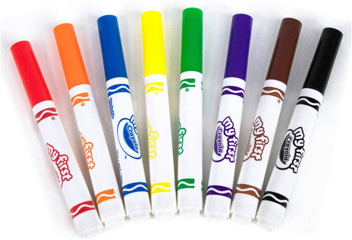 Myfirst Washable Markers - Assorted Colours (Pack of 8) | Easy-Grip Markers Ideal for Toddlers Hands | Ideal for Kids Aged 12+ Months