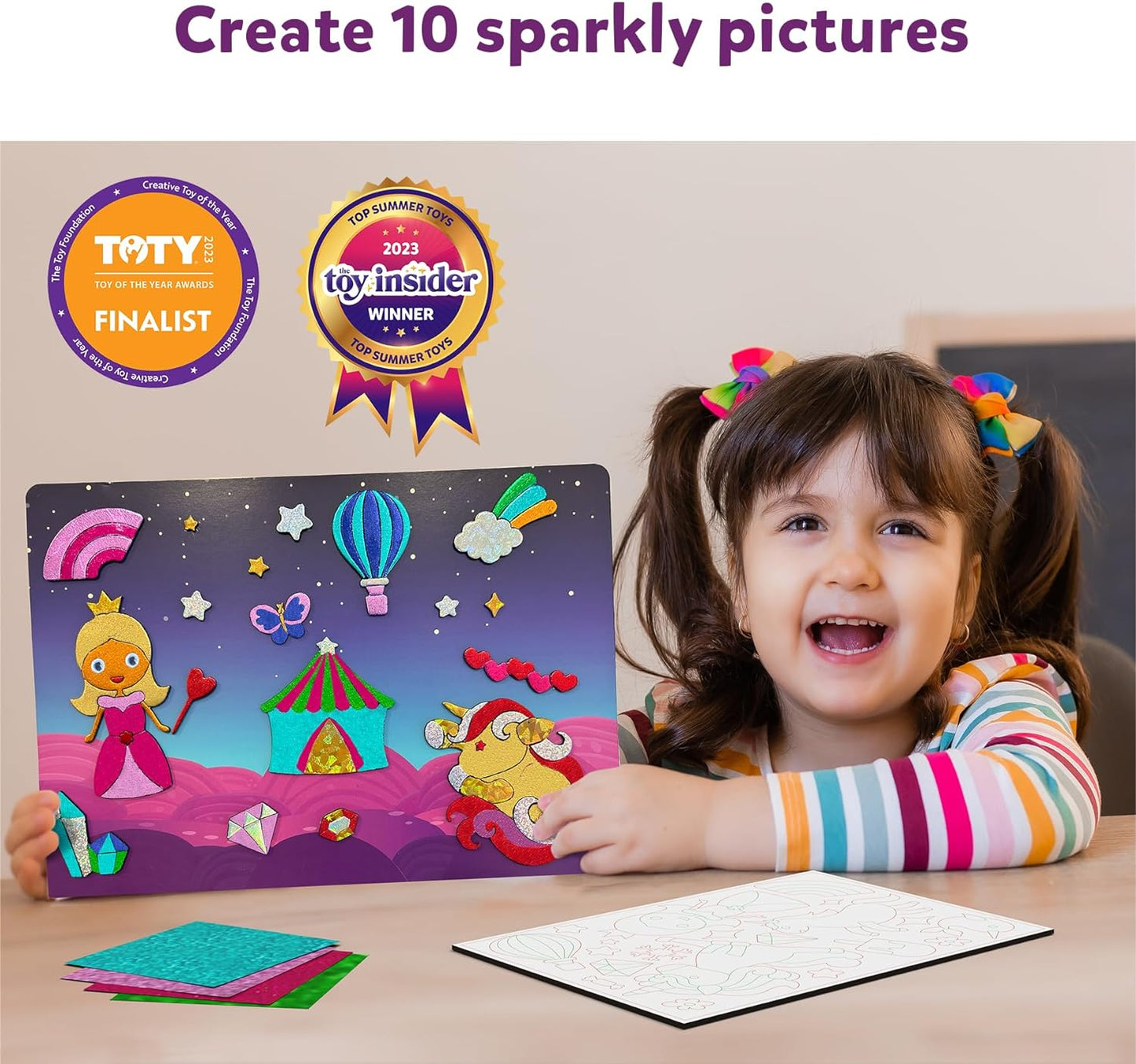 Art & Craft Activity - Foil Fun Unicorns & Princesses, No Mess Art for Kids, Craft Kits, DIY Creative Activity, Gifts for Girls & Boys Ages 4, 5, 6, 7, 8, 9, Travel Toys