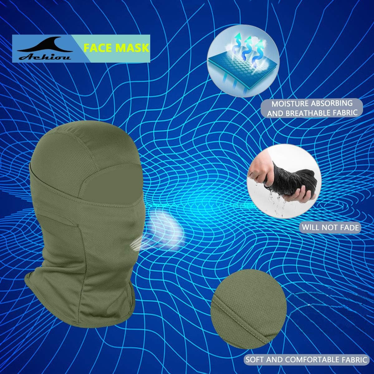 Balaclava Face Mask, Ski Mask UV Protector Lightweight for Motorcycle Cycling Running