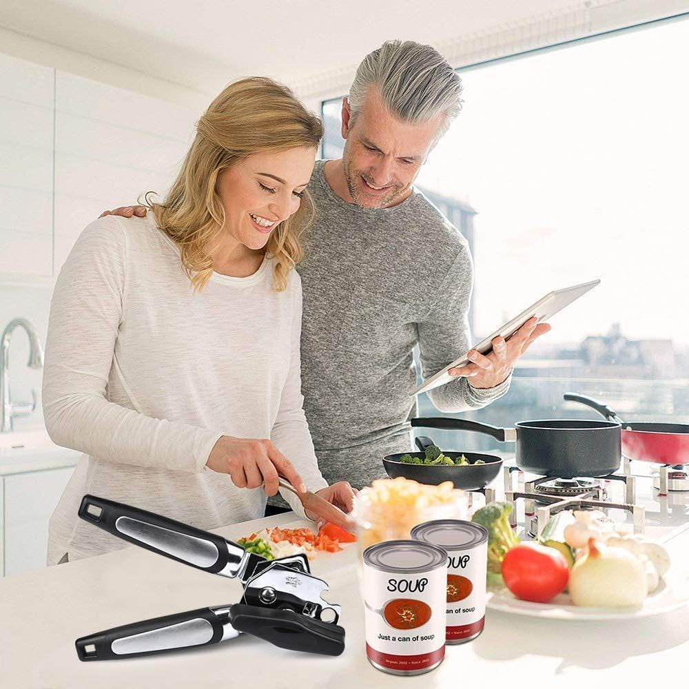 Tin Openers Can Opener 3-In-1 Stainless Steel Manual Tin Openers with Non-Slip Handle Can Openers Perfect Kitchen Tool