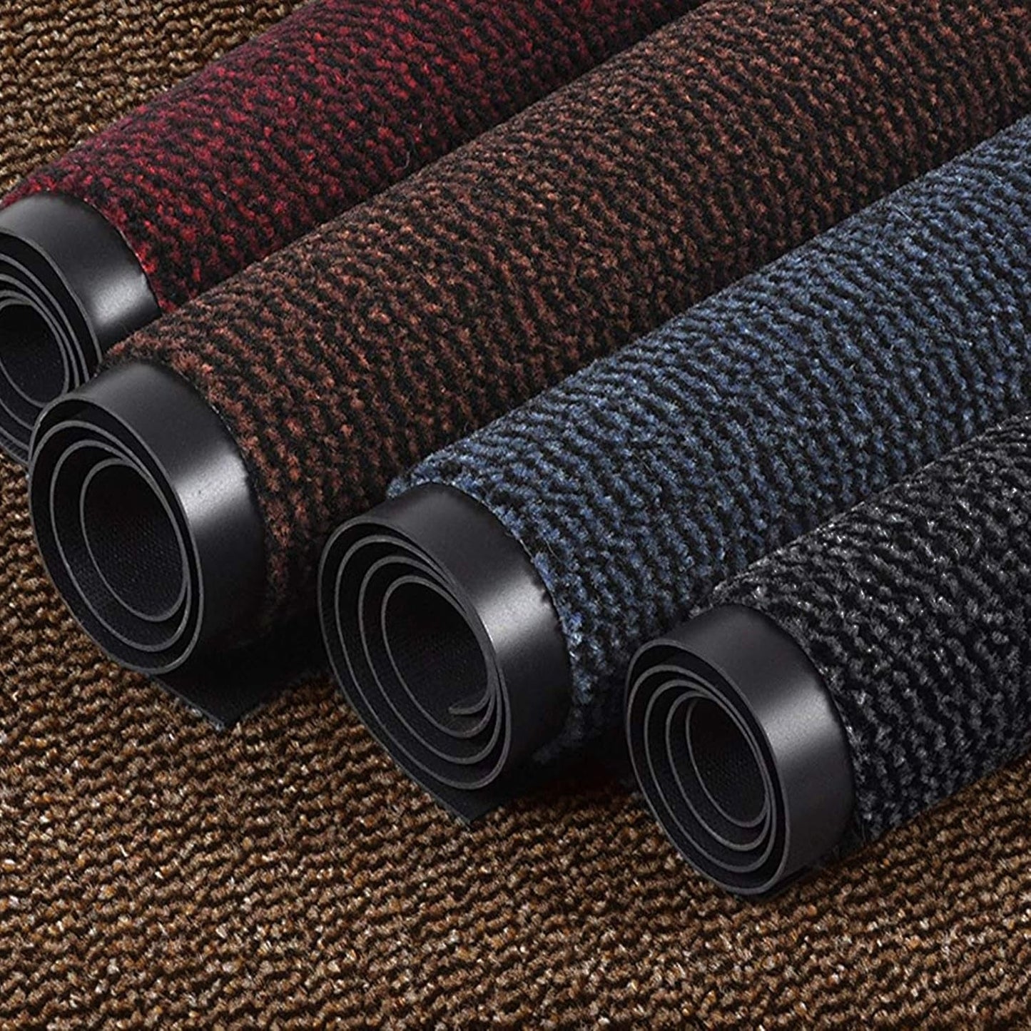 Extra Large Big Dark Light Grey Hardwearing Heavy Duty Black PVC Edge Pile Top Rubber Barrier Entrance Door Kitchen Utility Dust Floor Mats Rugs 90Cm X 150Cm