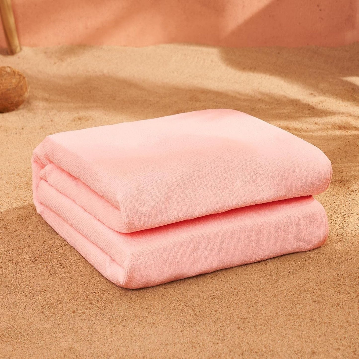 Large Microfibre Beach Towel for Girls Quick Dry Bathroom Pool Holiday Men Women Absorbent, 71 X 152Cm - Blush Pink