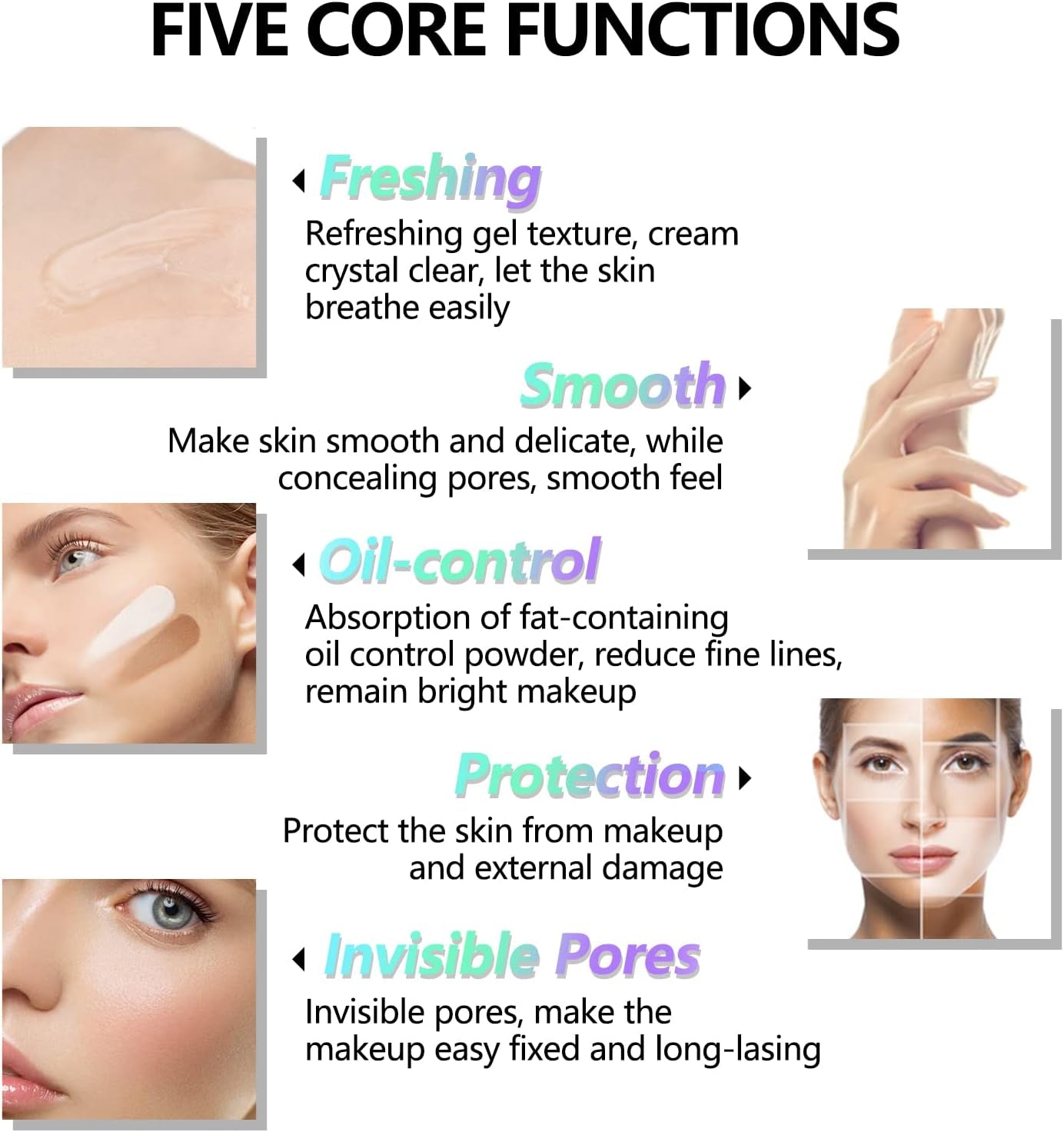Primer, Matte Primer,Face Foundation Primer Makeup Primer for All Skin Types,Long Lasting Hydrating Smoothing Isolated Moisturizing Oil Free Effect Make up Base,Pore Minimizer (30Ml)