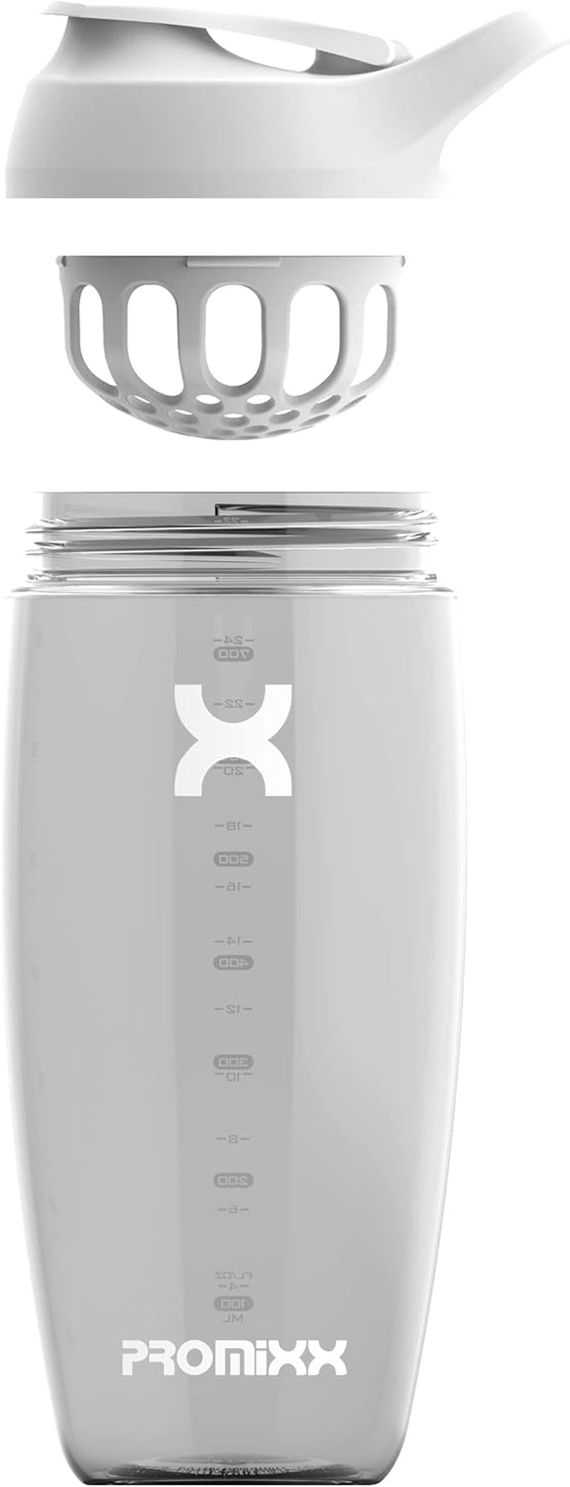 Pursuit Protein Shaker Bottle - Premium Shaker for Protein Shakes - Lifetime Durability, Leakproof, Odourless - 700Ml / 24Oz (Arctic White)