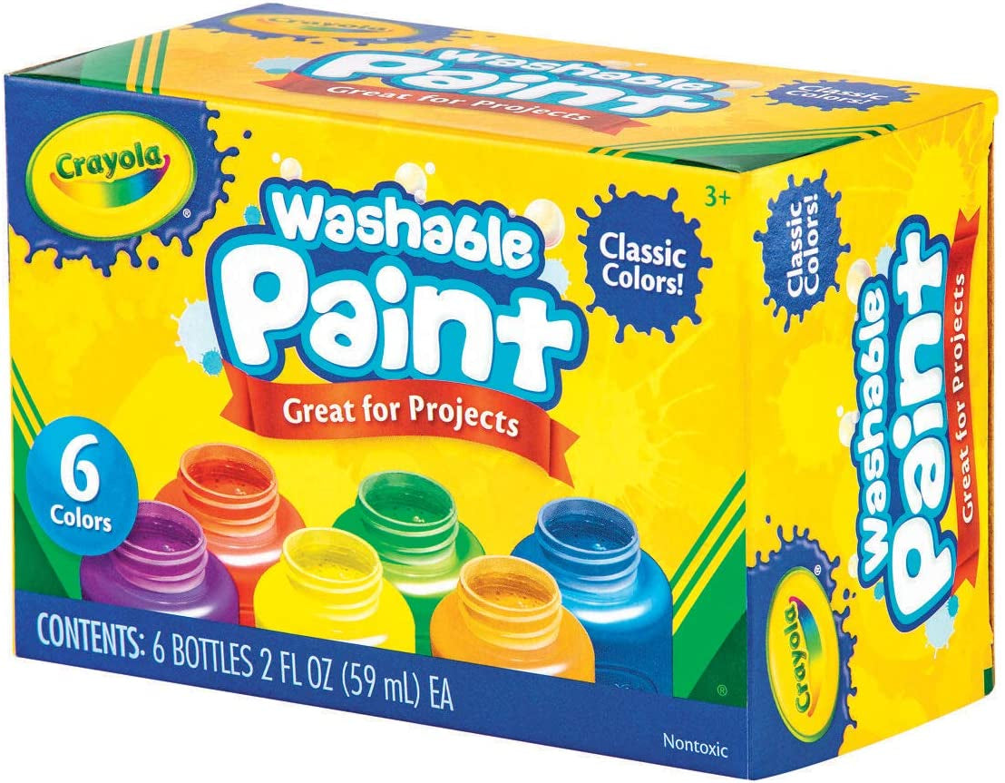 Washable Paints - Assorted Colours (Pack of 6) | Perfect for Any Arts & Crafts Needs - Easily Washable | Ideal for Kids Aged 3+ Packaging May Vary