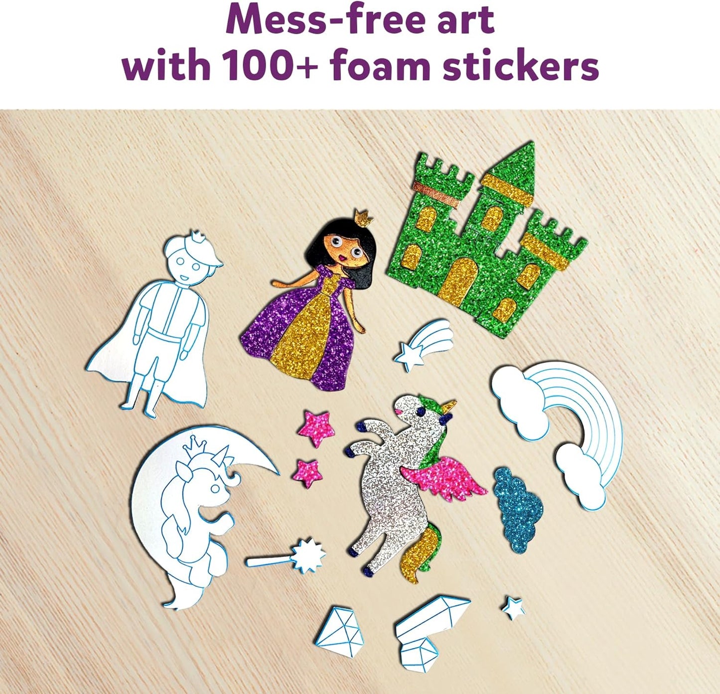 Art & Craft Activity - Foil Fun Unicorns & Princesses, No Mess Art for Kids, Craft Kits, DIY Creative Activity, Gifts for Girls & Boys Ages 4, 5, 6, 7, 8, 9, Travel Toys