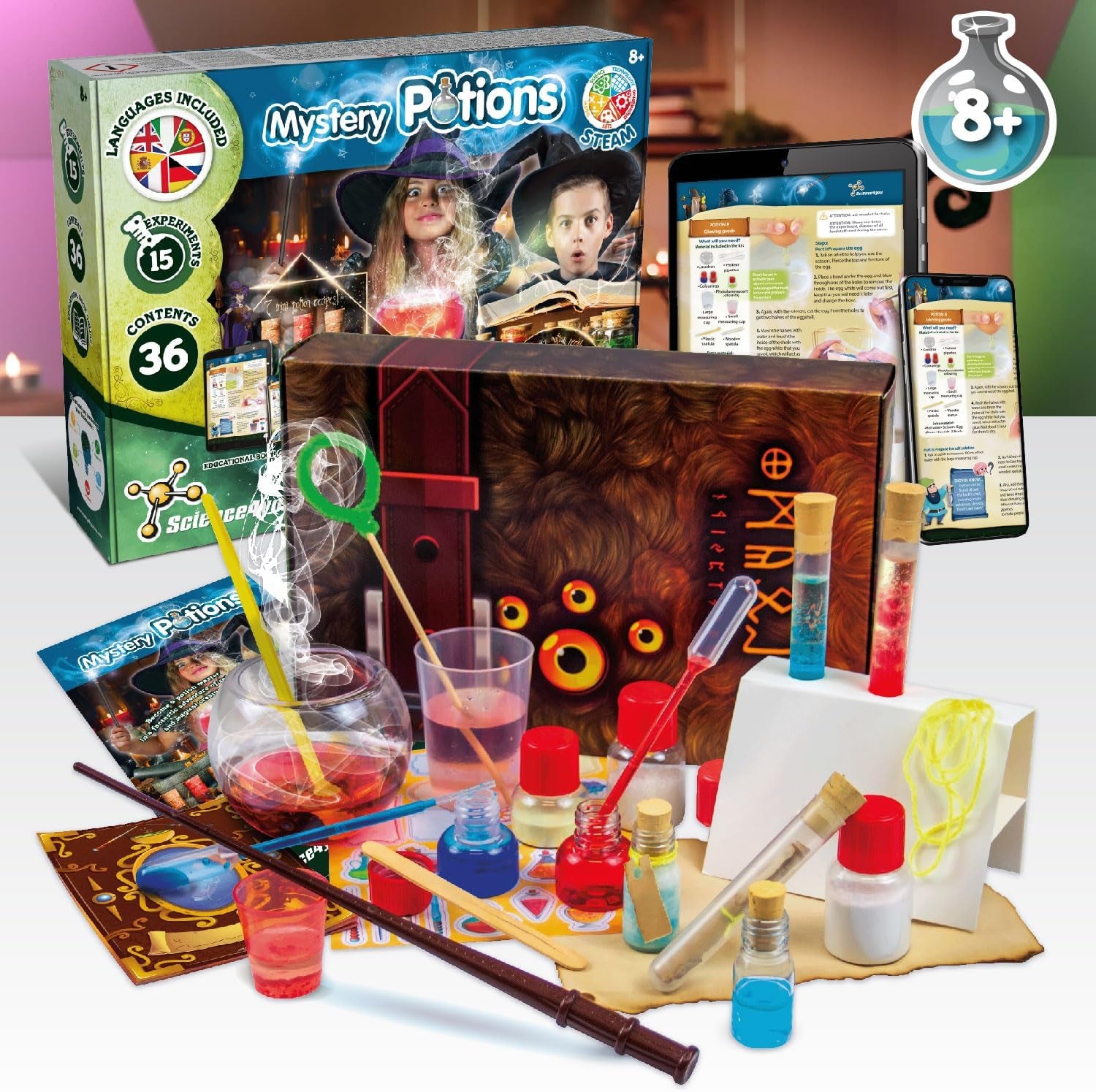 Magic Potions - Potion Making Kit for Children, Create & Mix Your Own Mistery, Magic Cauldron Toy for Kids Age 7 8 9 10 11 12+ Magic Toy & Crafts Set, Original Gift for Wizard Boys & Girls