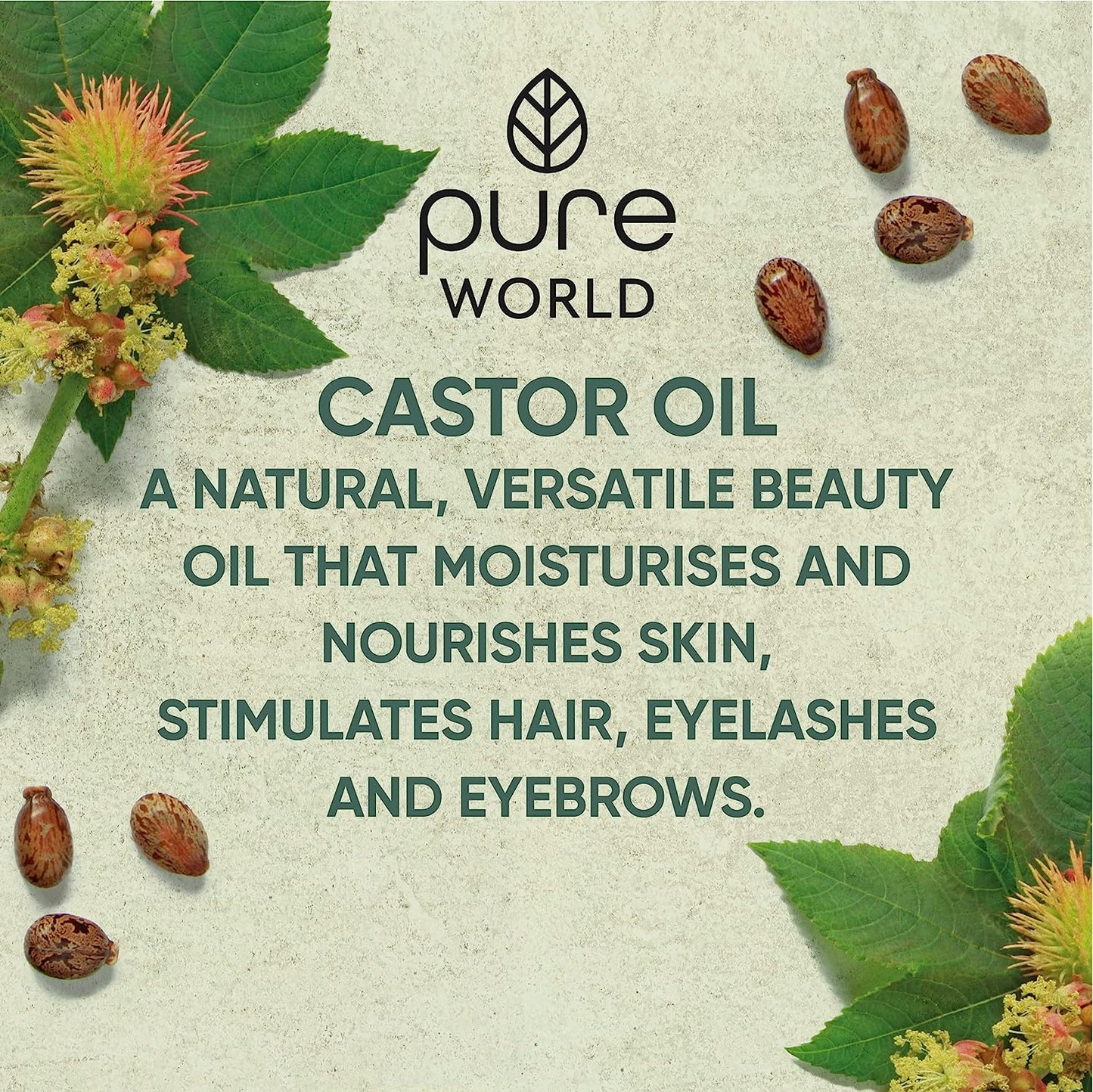 Natural Castor Oil 100ML Cold, & Freshly Pressed 100% Pure and Undiluted Hexane Free Eyebrows, Nails, Beard, Hair, Eyelash Growth Cruelty Free Food Grade
