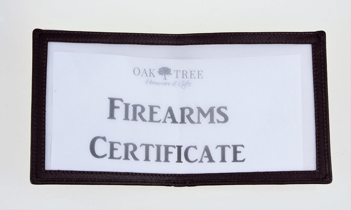 Premium Luxury Leather Shotgun / Firearm Certificate Wallet SGC/FAC Licence Holder - Available as Either a Single or Double License Holder