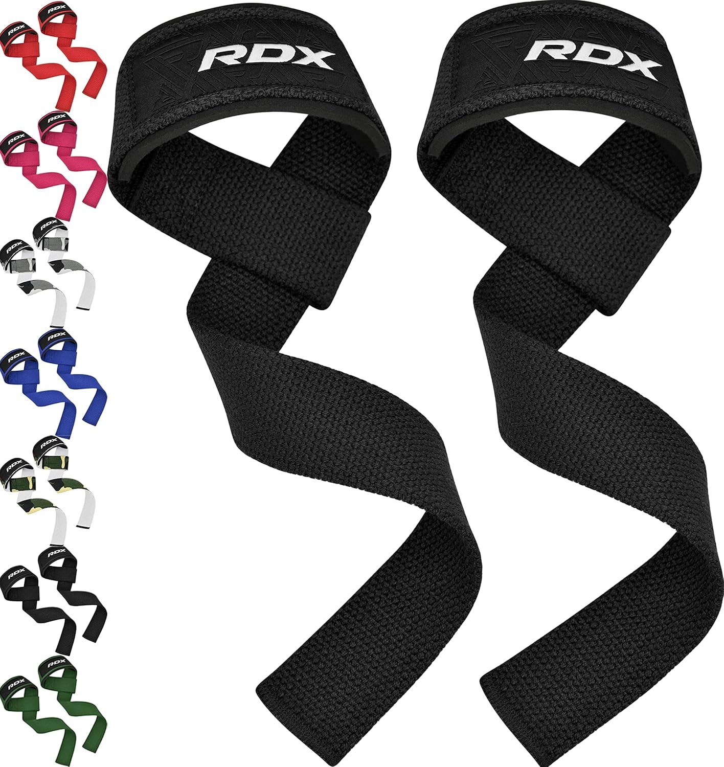 Weight Lifting Straps Deadlifting Powerlifting, 5MM Neoprene Wrist Support, anti Slip 60CM Hand Bar Grip, Heavy Duty Bodybuilding Weightlifting Workout, Soft Cotton, Strength Training Gym Fitness