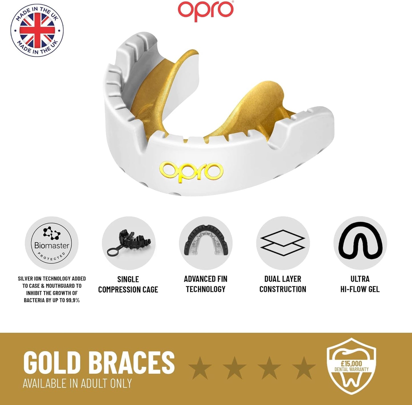 UFC Gold Level Gum Shield for Braces – Mouldable Mouth Guard with Superior Comfort & Multi-Layer Protection for Boxing, Rugby, Hockey, MMA, BJJ, & Lacrosse – with Mouthguard Case (Black/Silver)