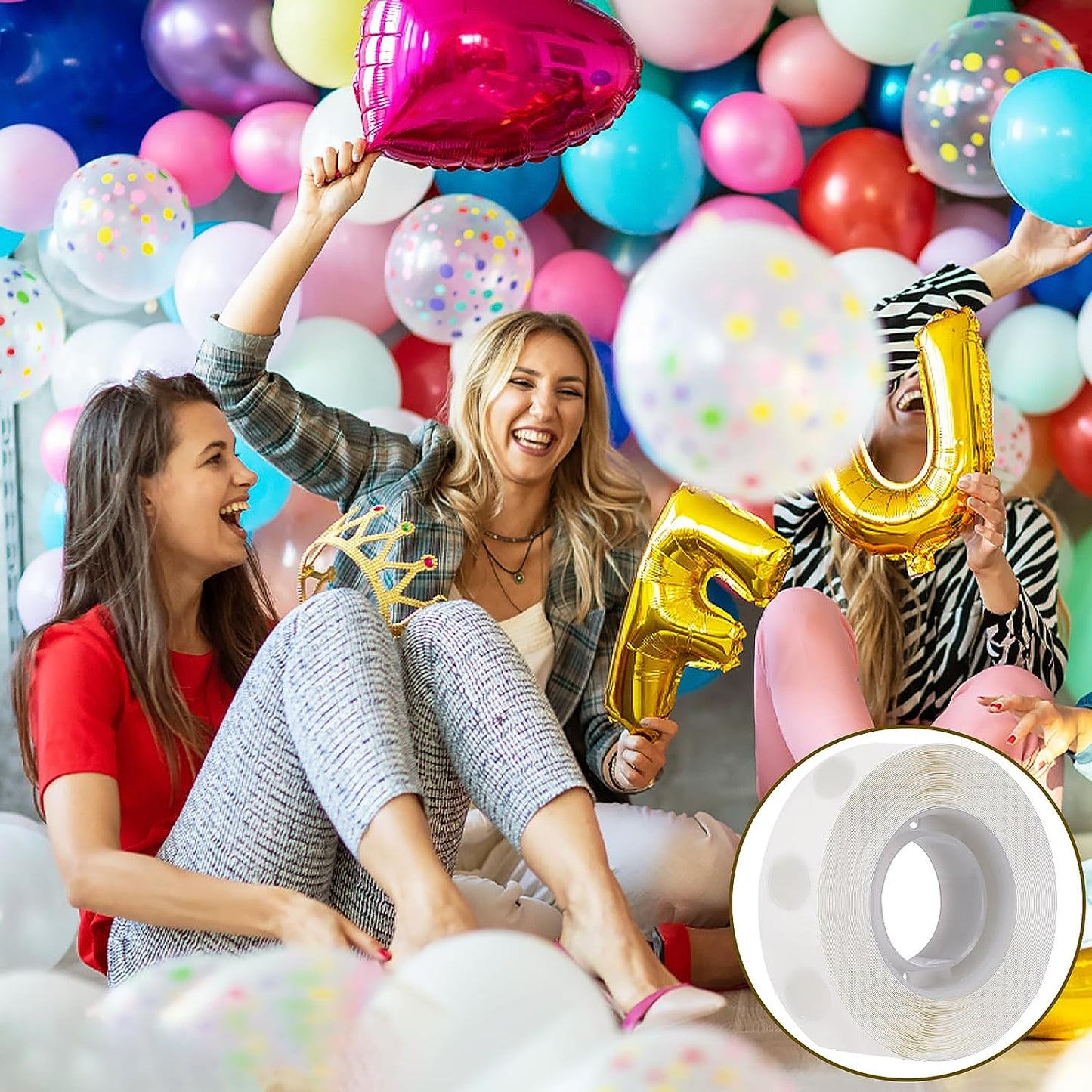 600 PCS Balloon Glue Dots, Removable Balloon Sticky Spots,Extra Strong Glue Dots Double Sided for Birthday Party Wedding Christmas Decorations and DIY Scrapbooking Craft. (600 PCS)