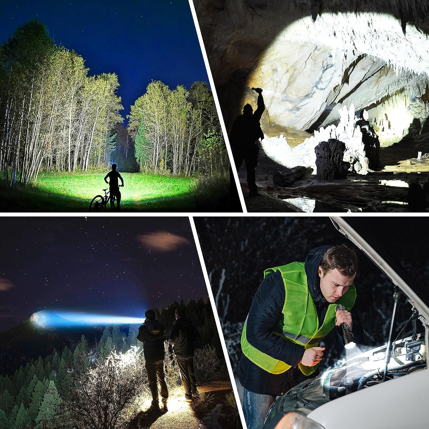 LED Torch, 500000 Lumens Super Bright Torches Led - Adjustable Focus, 5000 Mah, IP67 Waterproof, Powerful Long Lasting Handheld Flashlight for Power Cuts, Camping, Hiking, Emergency Etc.