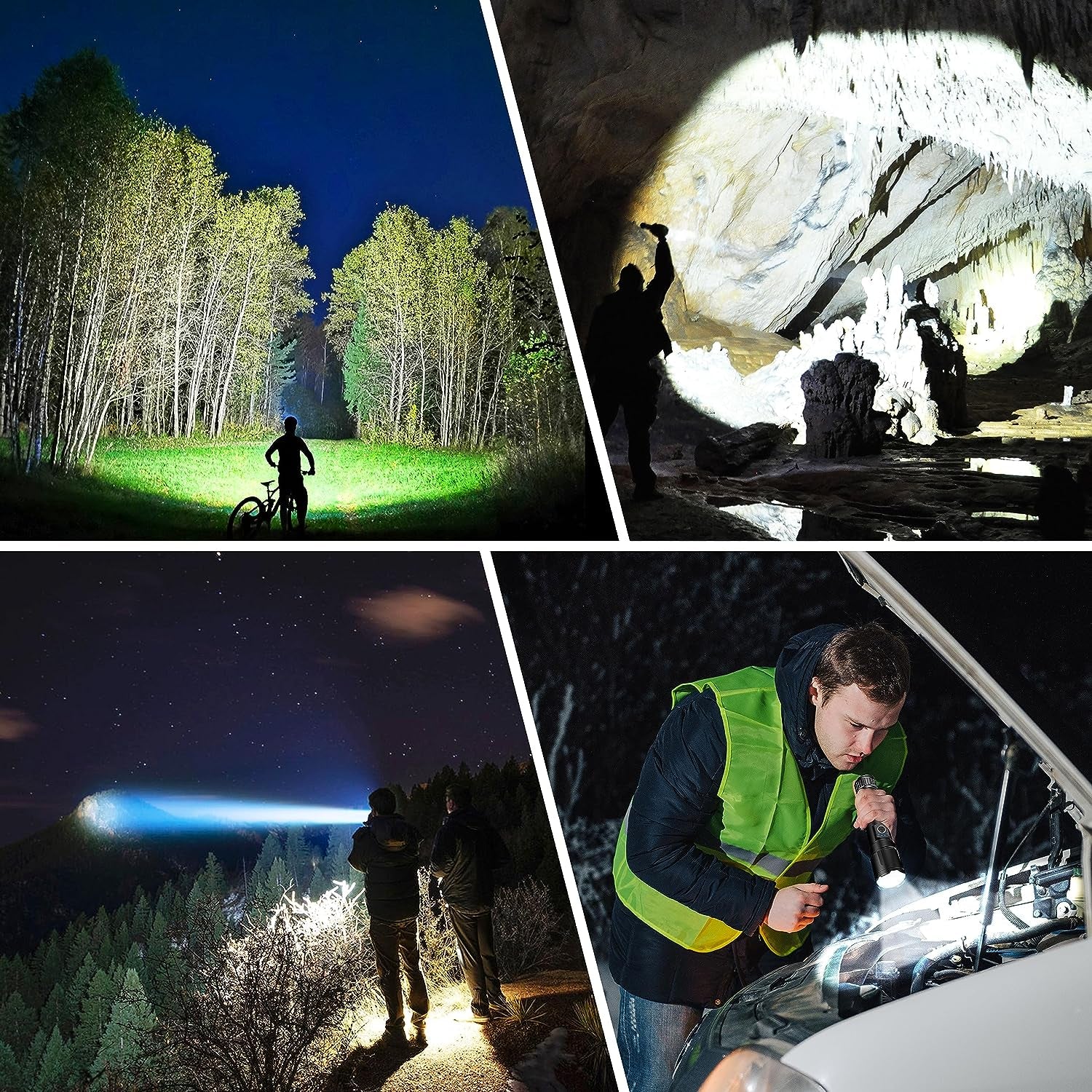 LED Torch, 500000 Lumens Super Bright Torches Led - Adjustable Focus, 5000 Mah, IP67 Waterproof, Powerful Long Lasting Handheld Flashlight for Power Cuts, Camping, Hiking, Emergency Etc.