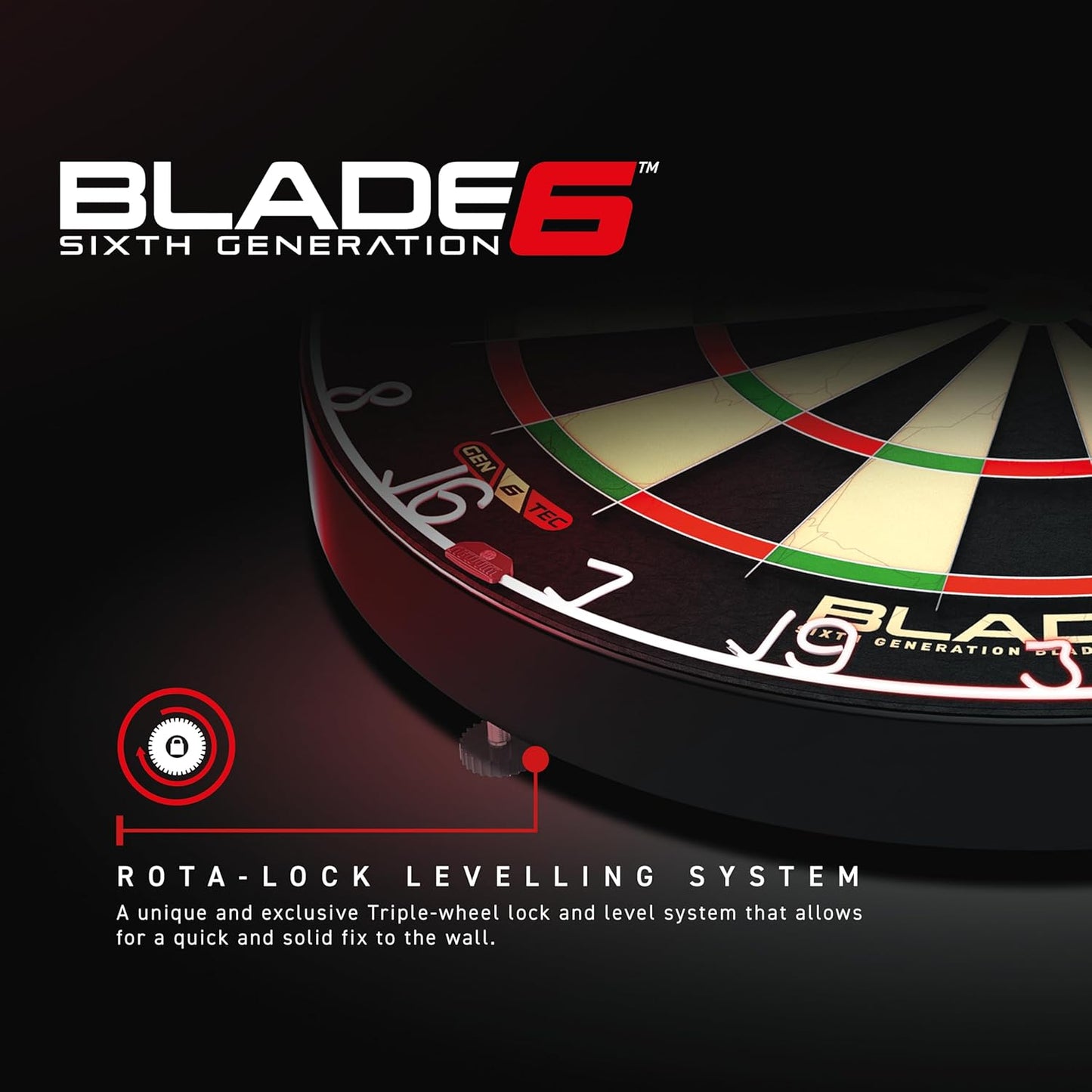 Blade 6 Dart Boards | Professional Bristle Dartboard with Official Tournament Specifications | Endorsed by the PDC