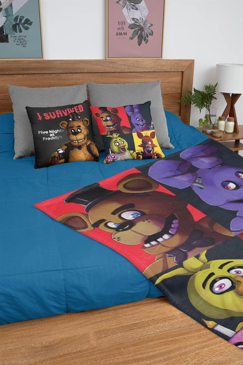 FIVE NIGHTS at FREDDY'S Fleece Blanket - Freddy Fazbear'S Design - Bed Throw Super Soft Blanket - 100% Polyester - 100 X 150Cm, Single Fleece Blanket