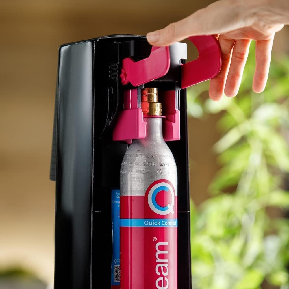 - CO2 Cylinder for Sparkling Water Maker, Quick Connect Gas System, Makes 60 Litres Fizzy Drinks, Compatible with Terra, Duo and Art, Reduce Plastic Waste, Pink