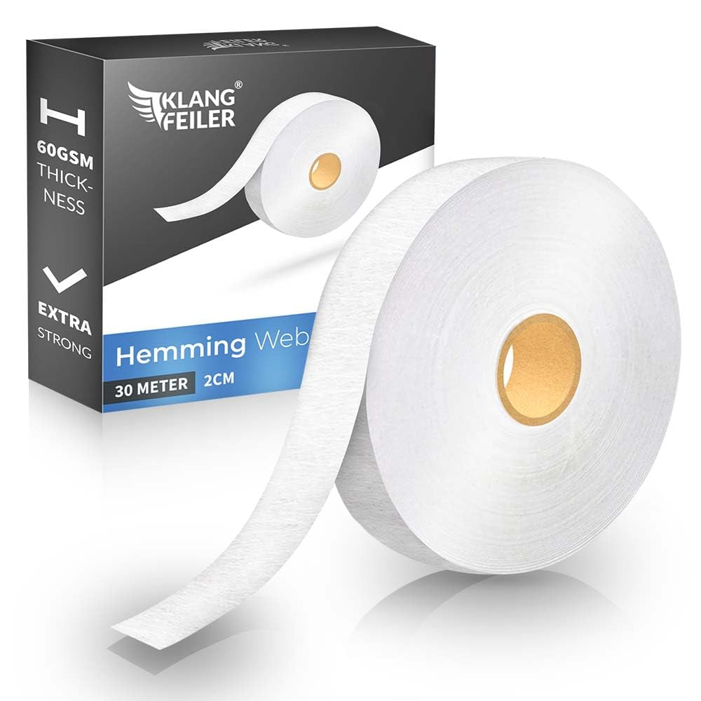 ® Hemming Tape 30 Metres I Extra Strong 60GSM I Ironing Tape for Ironing I Ironing Adhesive Curtains Hardine Better than Sewing Hemmed Fleece