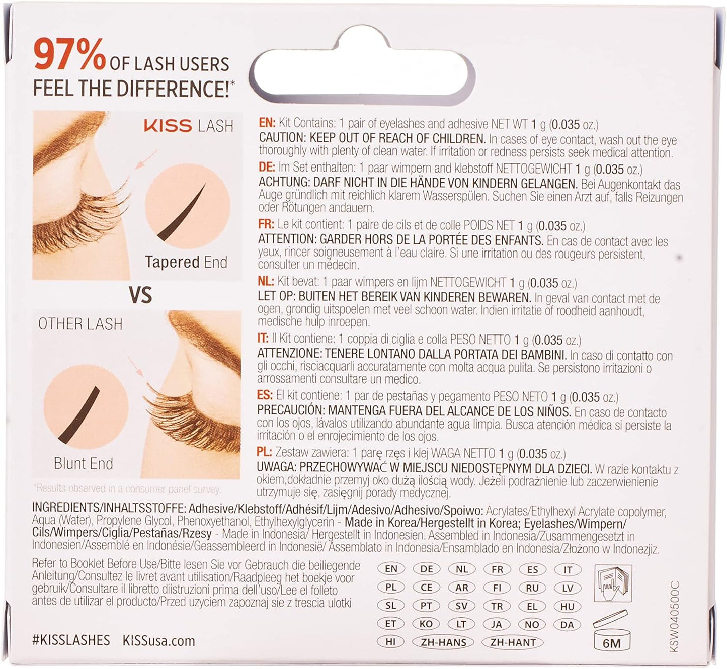 Lash Couture so Wispy Collection 1 Pair of Volumizing Fake Lashes, Style 04, with Tapered Ends and Aloe Infused Lash Glue