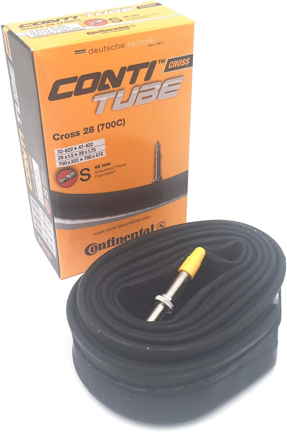 Cross 28 700 X 32-42C Bike Inner Tubes - Presta 42Mm Valve (Pack of 3), Black