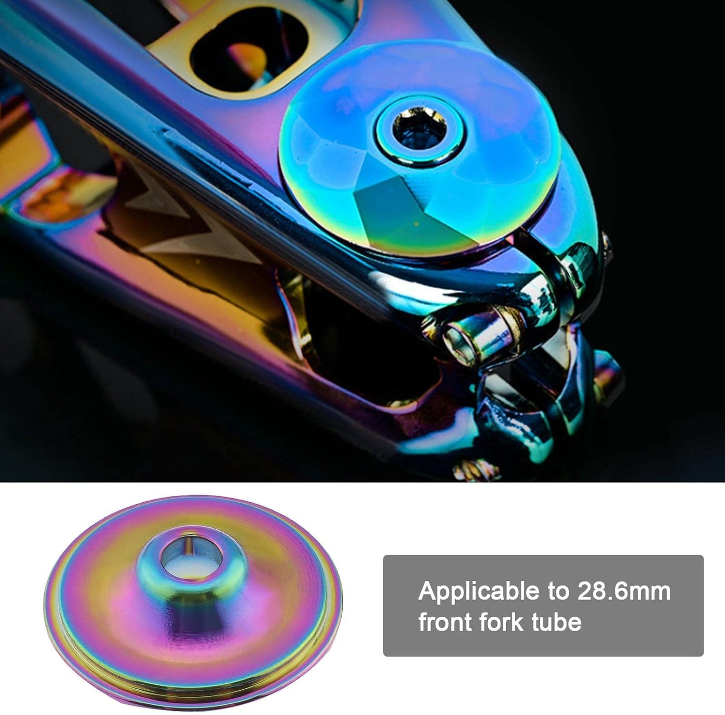 Bicycle Headset Cap Aluminium Alloy Mountain Bike Front Fork Stem Top Cap Bowl Cover with Screw for 28.6Mm Threadless Shaft and Fork