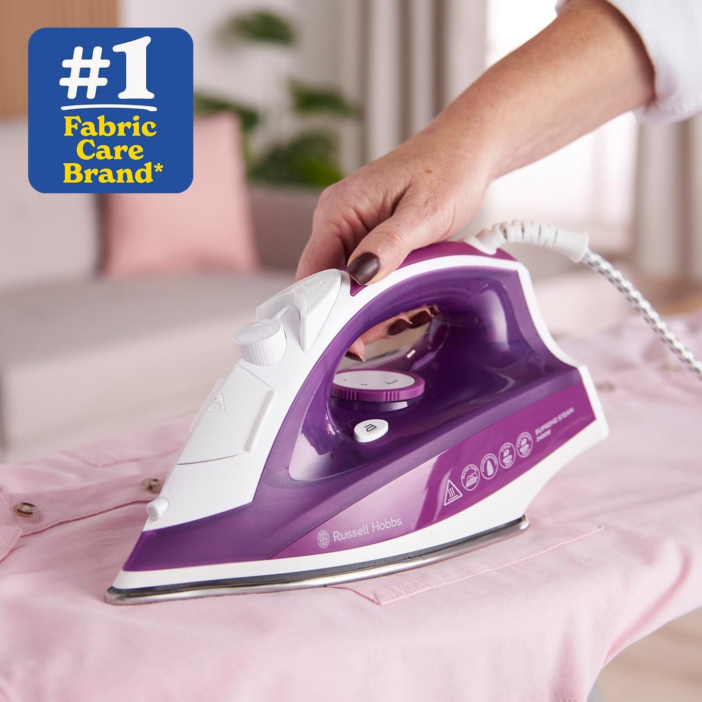 Supreme Steam Iron, Powerful Vertical Steam Function, Non-Stick Stainless Steel Soleplate, Easy Fill 300Ml Water Tank, 110G Steam Shot, 40G Continuous Steam, 2M Cord, 2400W, 23060
