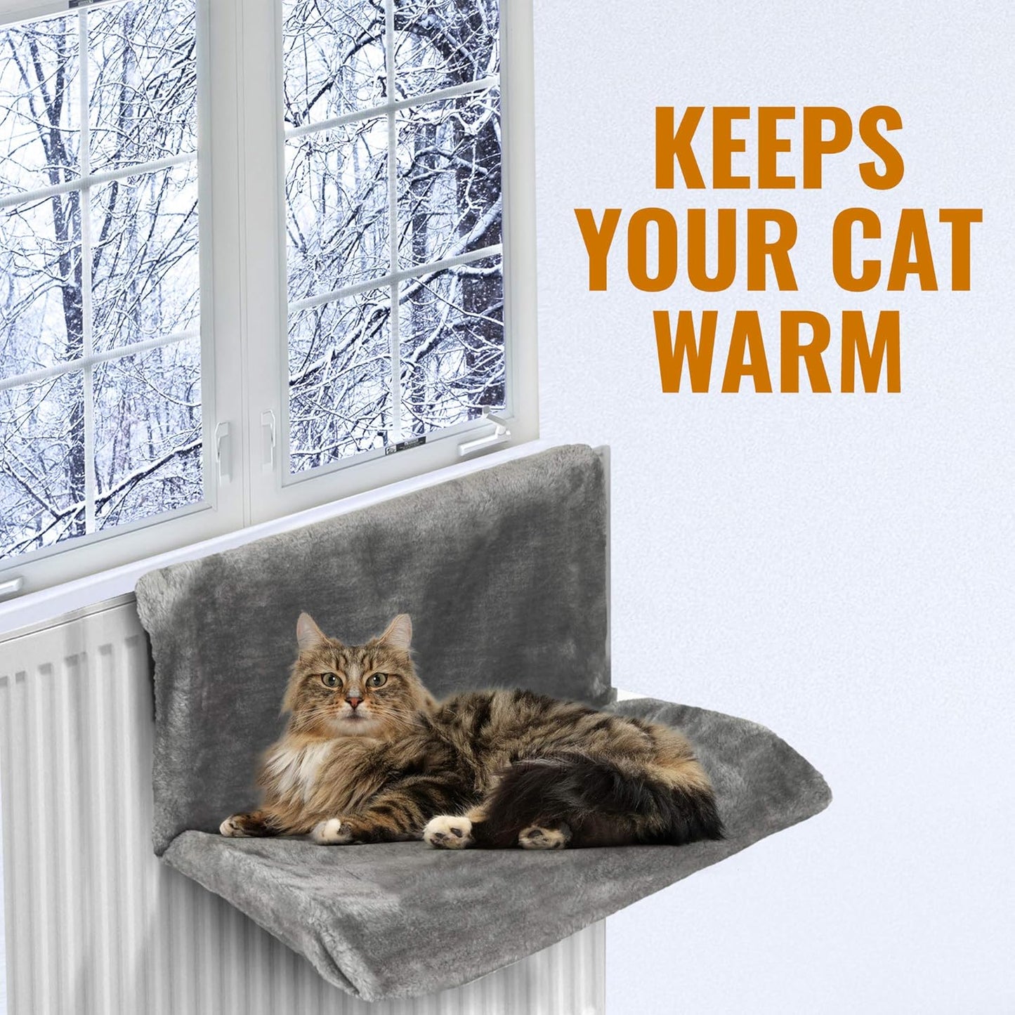 Warm and Cosy Pet Cat and Dog Radiator Bed (Grey)